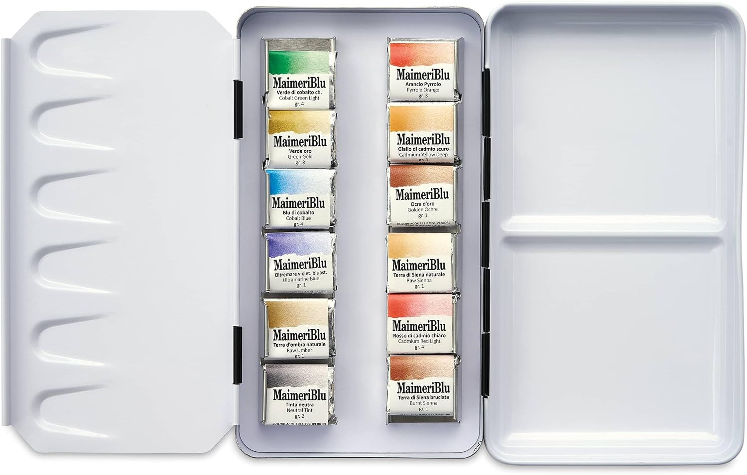 Blu Watercolor Paint, 12 Half Pans Travel Set, Assorted Colors, 1 Count