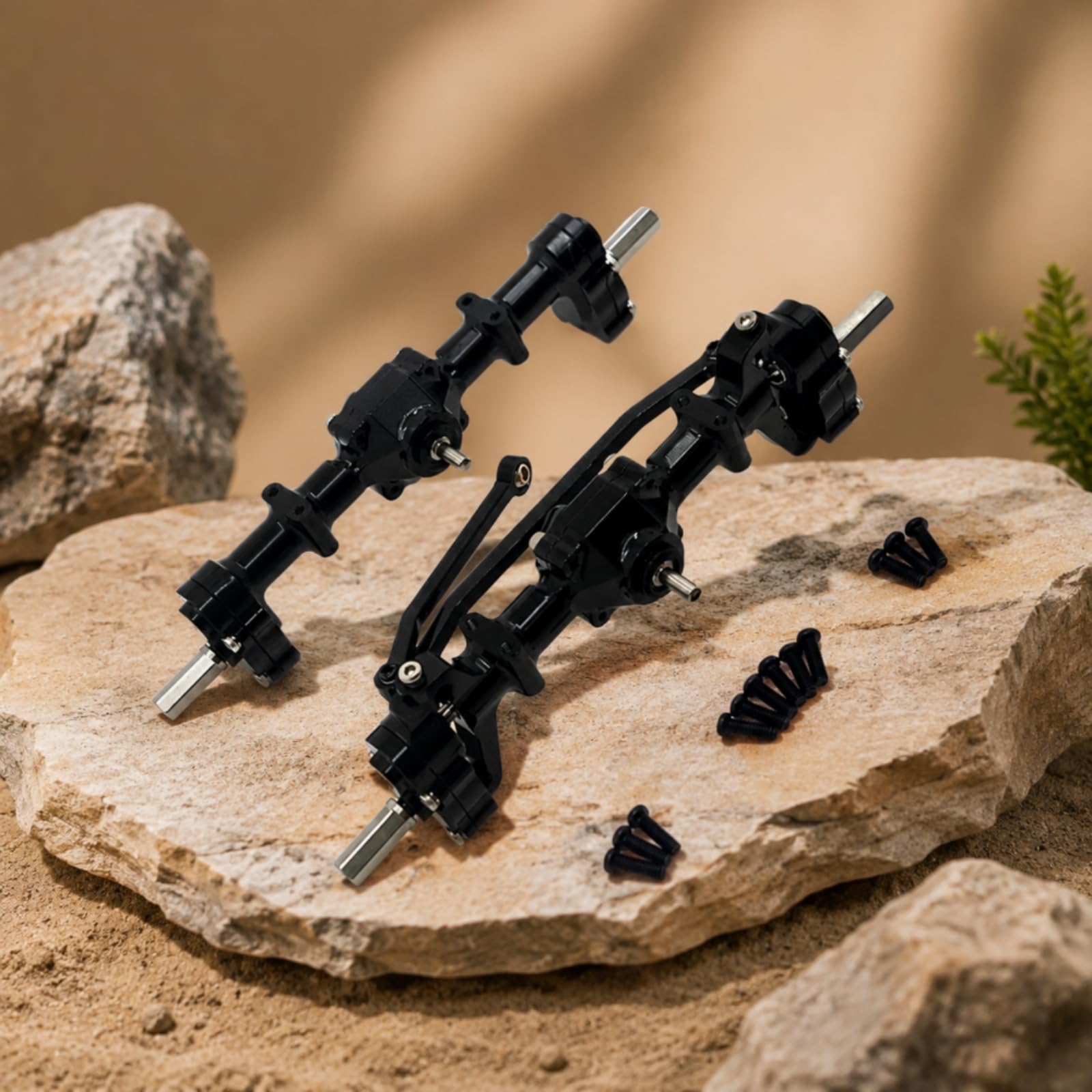 RC Achsen-Set mit Metallgetriebe CNC-Gefräst Metall-Achsensatz Vollmetall RC-Achsensatz für Modellbau-Werkstatt, Rot