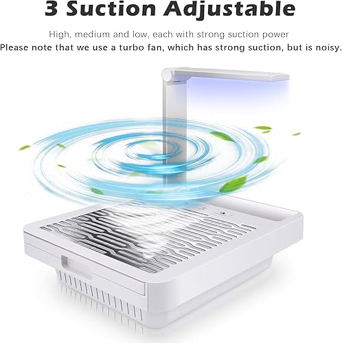 Miniatura 4 de AONOLOVO Máquina colectora de polvo de uñas, potente aspiradora de uñas, extractor de polvo para sala de tecnología de uñas, uso doméstico,