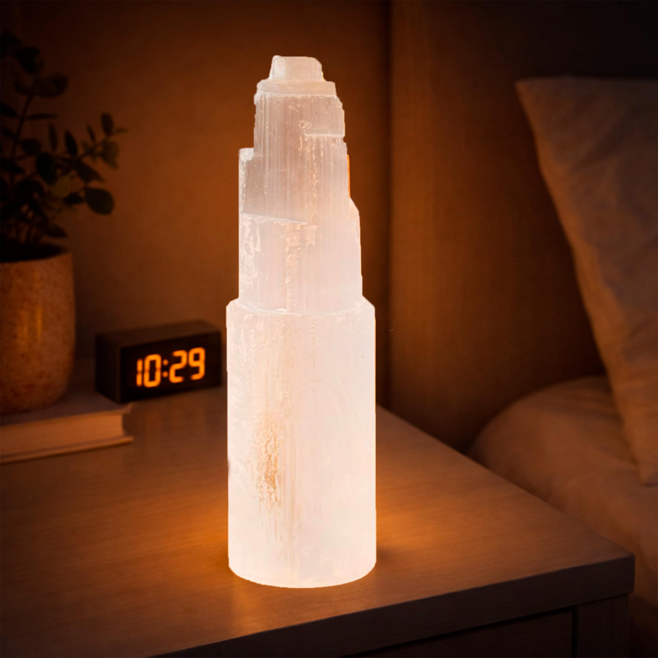 NKlaus Torre di cristallo di selenite naturale 15cm Meditazione Gemma Cristallo di quarzo Decorazione 15312