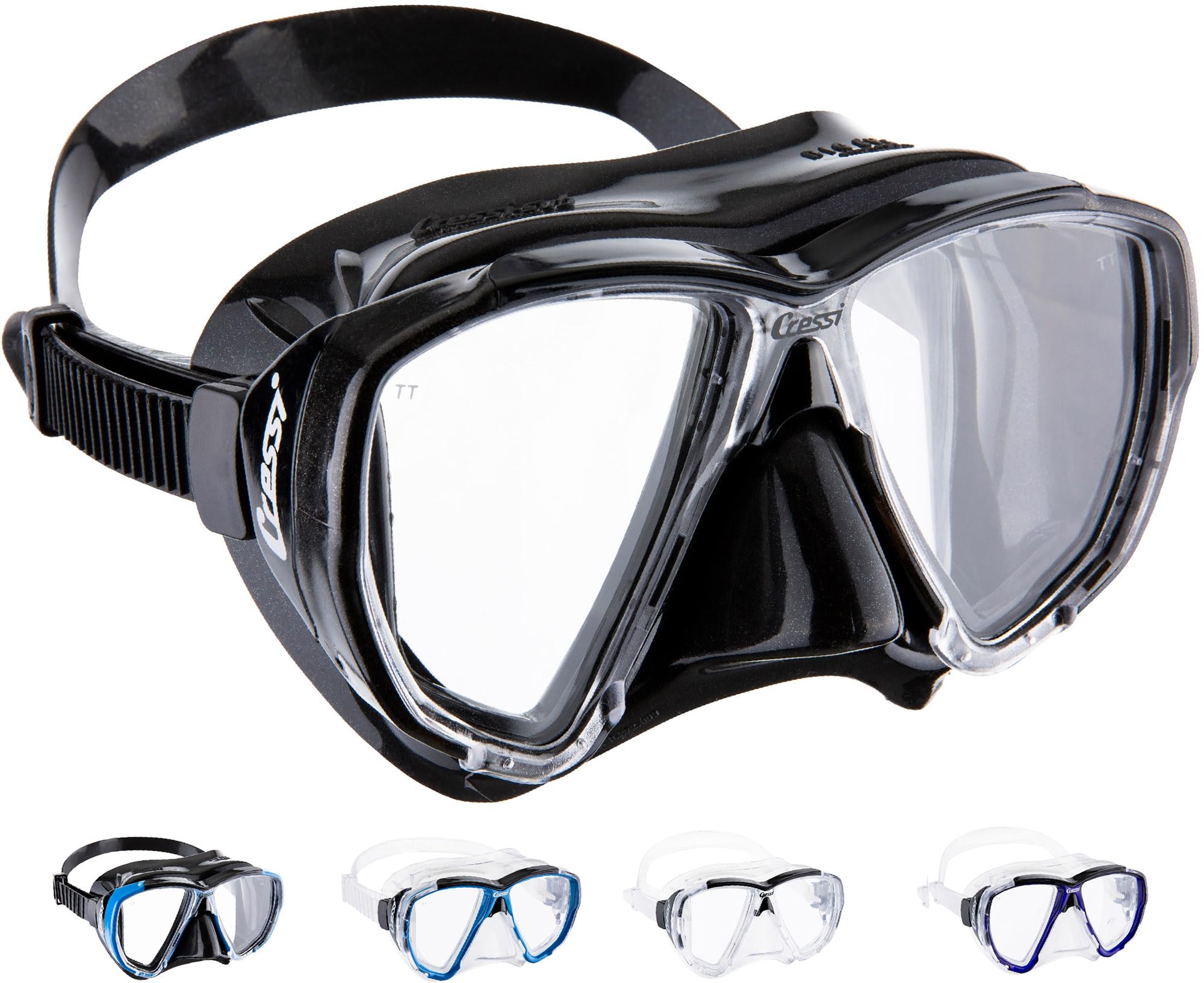 Cressi Adult Dive Mask with Inclined Lens for Scuba Diving - optical lenses available - Big Eyes: made in Italy