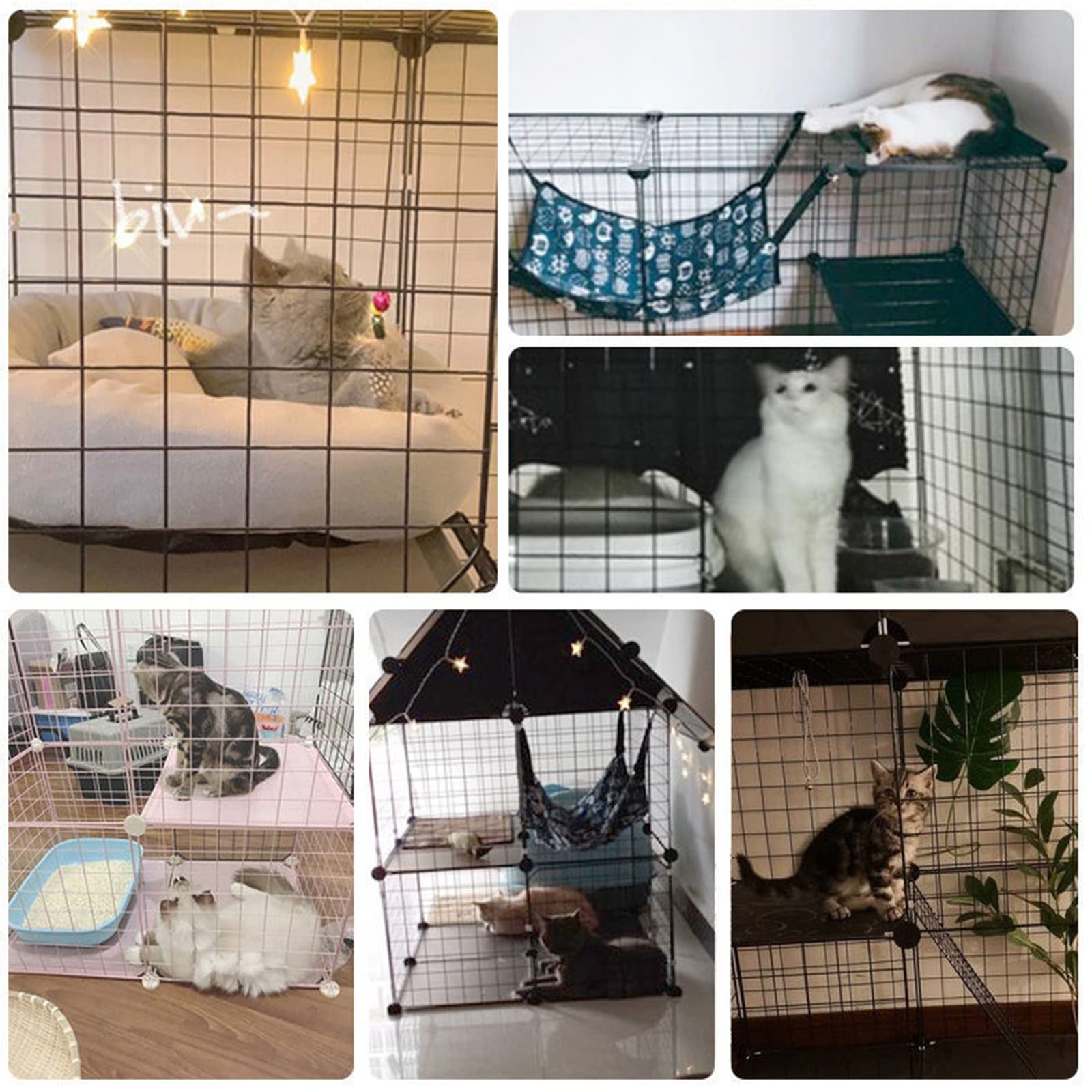 Generico Gabbia per Gatti da Interno di Grandi Dimensioni, Pieghevole, Adatta a Piccoli Animali, in Metallo, Ideale per balconi e balconi (75 * 39 * 84 cm)