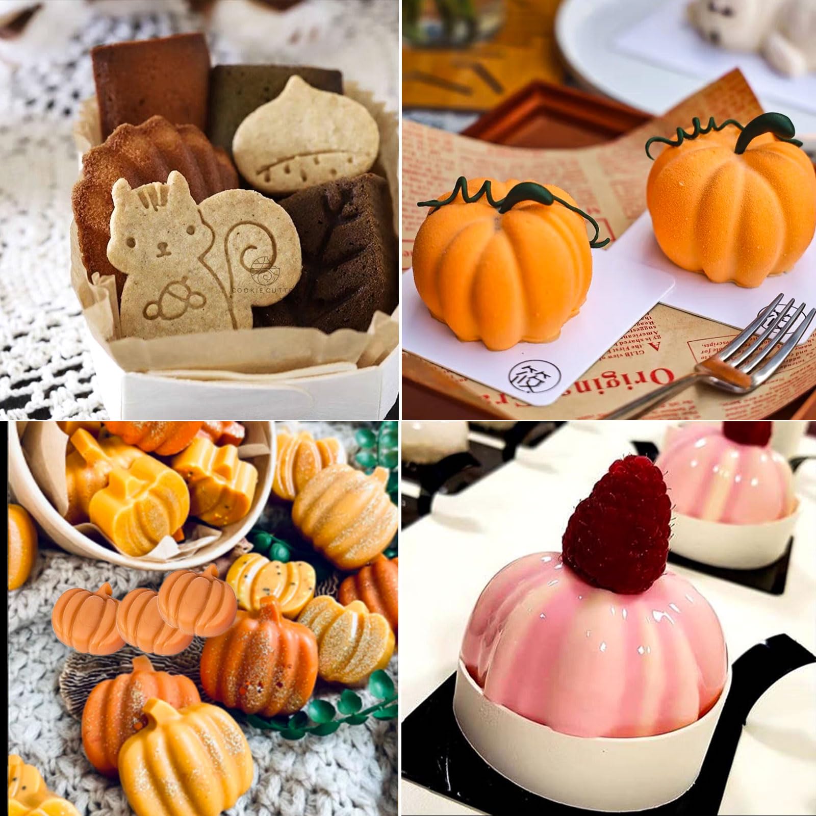 3 moldes de silicona para chocolate y calabaza, molde de chocolate 3D para decoración de pasteles, magdalenas, jabón, velas, galletas