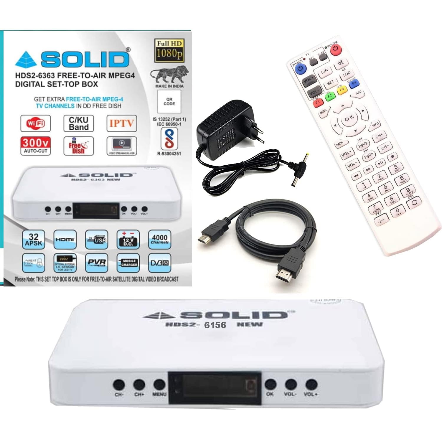 Tech-lobby New Updated Solid 6363 Settop Box with Mpeg4 Technology Support USB WiFi Anteena and USB Stream 130 + Channels Mini (Without WiFi ANTEENA).