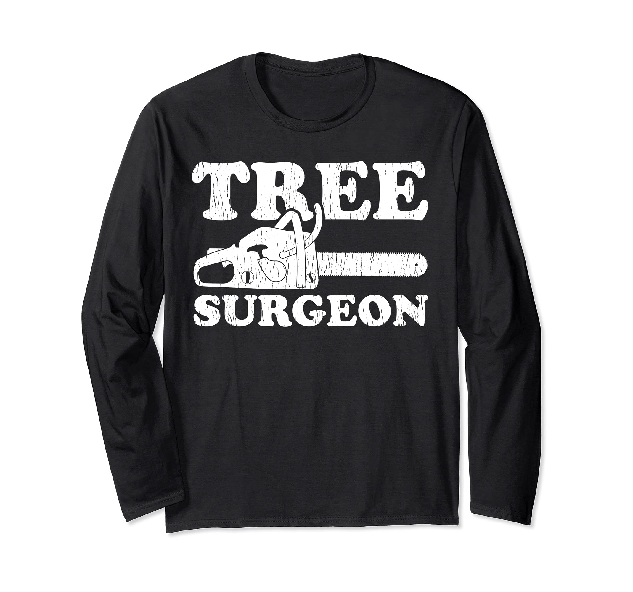 Tree Surgeon Lumberjack Woodworking Long Sleeve T-Shirt, Black