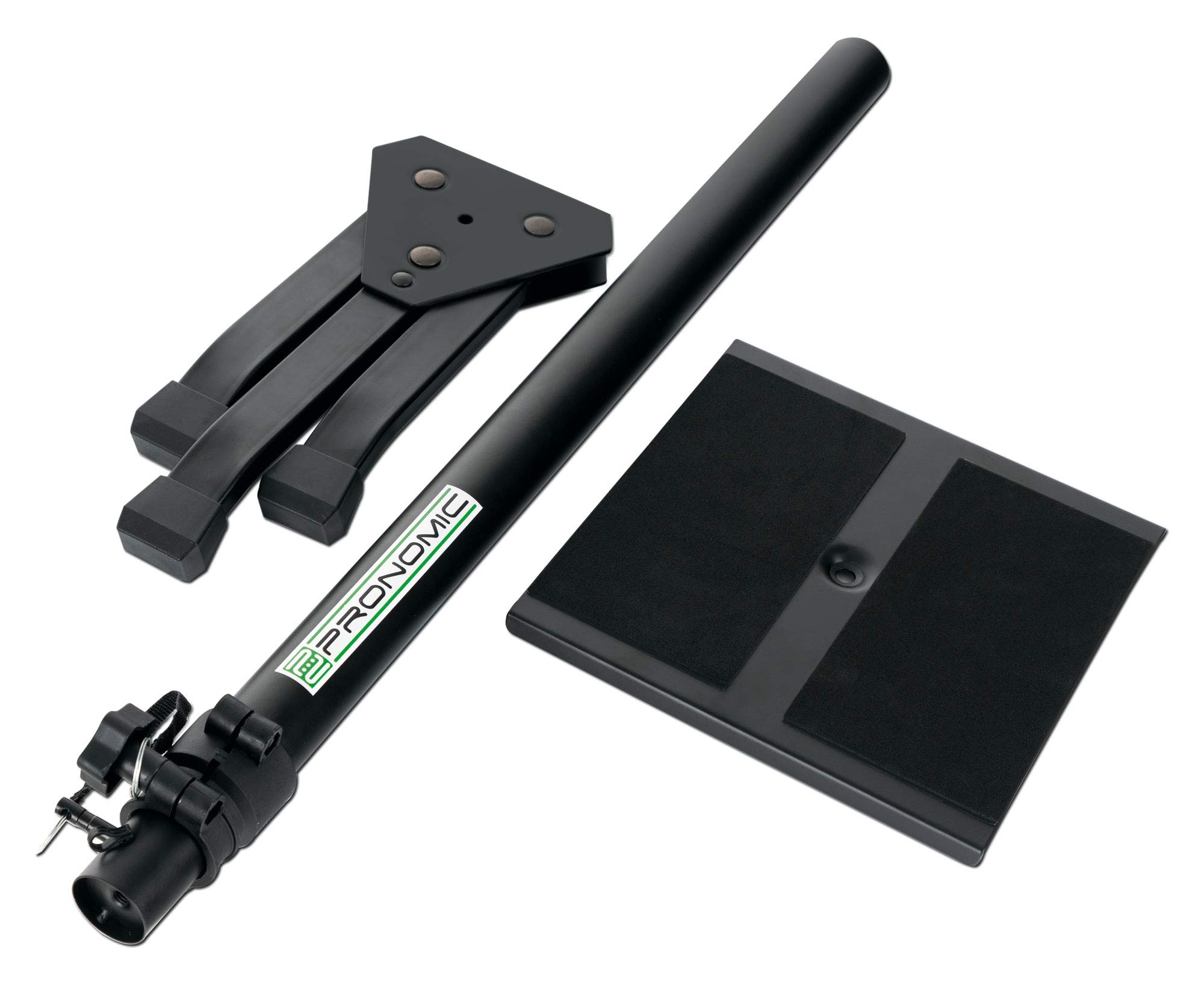 Pronomic SLS-20 Pied Pliable pour Monitor Studio, réglable 75-130 cm, Surface avec Bandes Auto-agrippantes pour Enceintes Monitoring ou HiFi, Couleur Noire.
