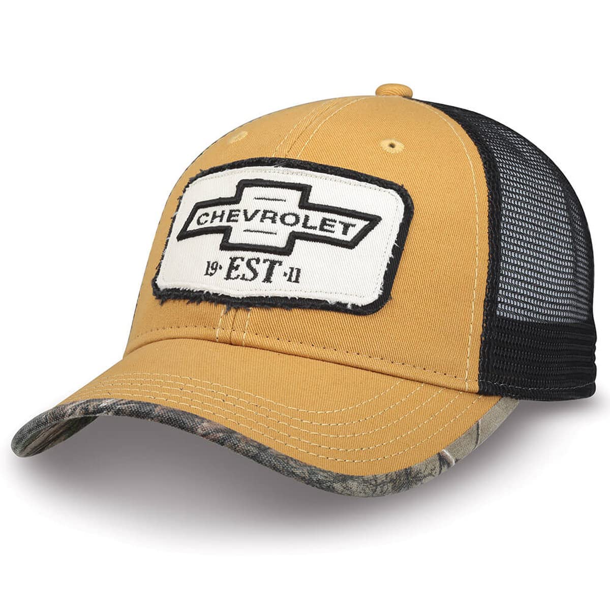 Sr1 Performance Unisex Gold Chevrolet Established 1911 Realtree Cap - Chevy Snapback Hat One Size