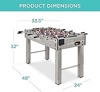 Vista 21 de Best Choice Products Mesa de futbolín de 48 pulgadas de tamaño competitivo para el hogar, sala de juegos con 2 bolas, 2 portavasos
