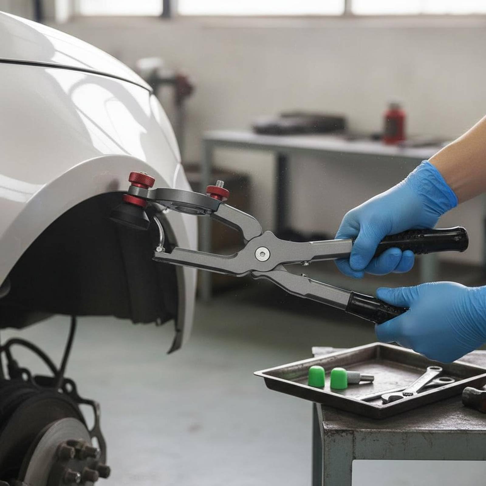 Sharplace Abrazadera para Panel Automotriz Pinza Prensadora Ajuste Rápido Resistente Acero Agarre Confortable Diseño Seguro Adecuada para Trabajo Taller Mecánico Auto Reparación