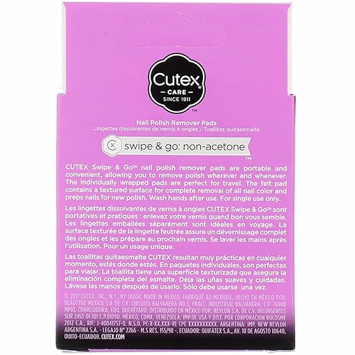 Miniatura 2 de Cutex Care Swipe & Go - Almohadillas quitaesmalte de uñas sin acetona, 10 unidades