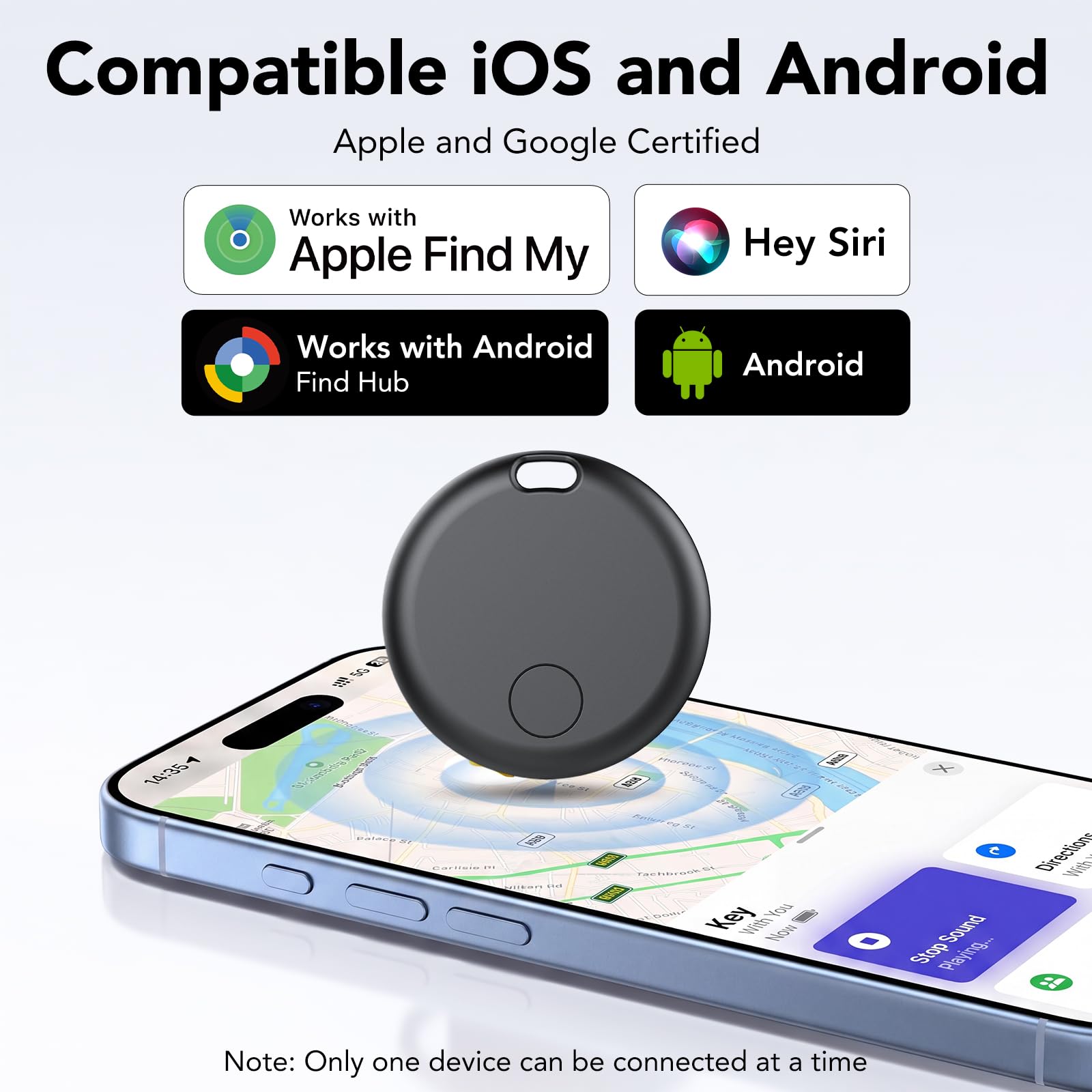 Smart Traceur Tag Lot de 4, Compatible avec Apple Find My et Google Find Hub, Localisateur Bluetooth Android & iOS, Batterie Remplaçable, Étanche IP68, pour Clés, Portefeuilles, Valises et Sacs