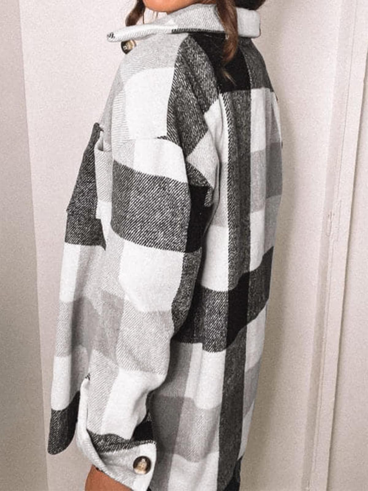 AUTOMET Shackets for Women Plaid Flannel Shirts Fall Winter Jackets Cute Tops Trendy Western Cowgirl Outfits Girls Coats: Whitegrey X-Small