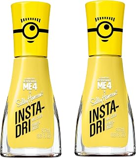 Sally Hansen Insta-Dri X, Hella Yella, Quick Dry, Long Lasting, Streak-Free Shine, Yellow Nail Polish- Pack of 2