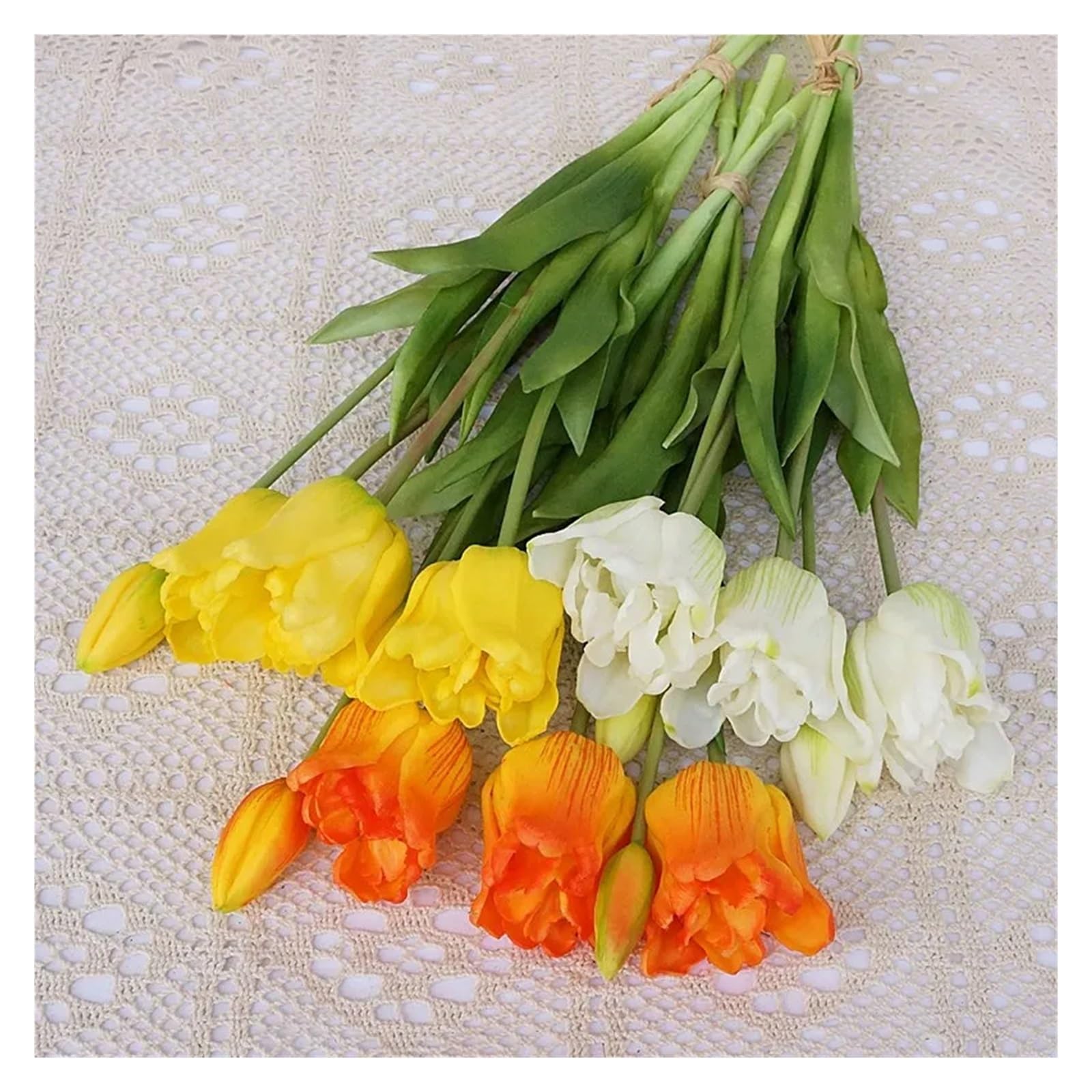 MIUYTRN Prawdziwy dotyk duży lateksowy bukiet tulipanów sztuczne kwiaty strona dekoracji wystrój pokoju Fleurs Artificielles cuicui(Purple)