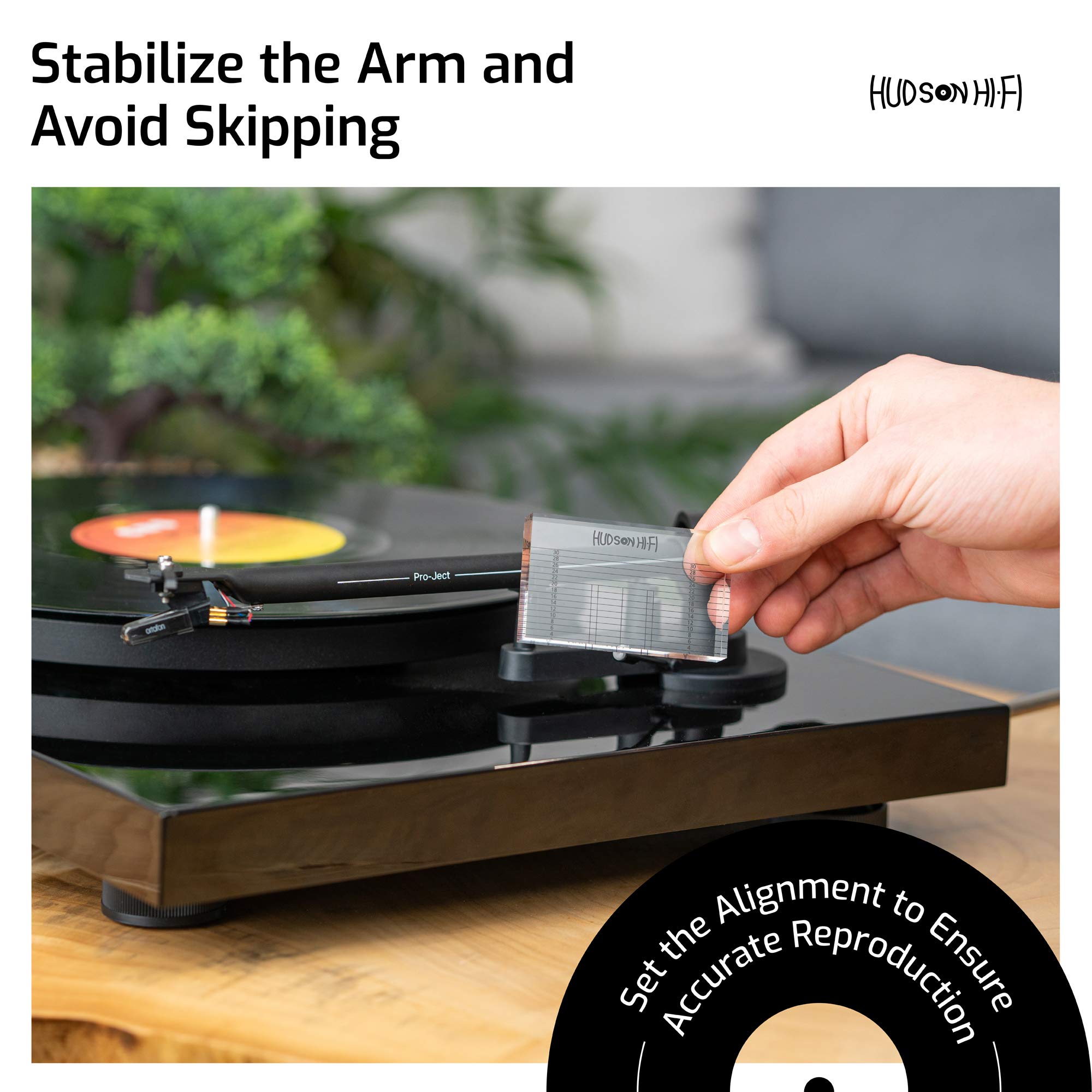 Hudson HiFi Turntable Cartridge Stylus Alignment Protractor Kit