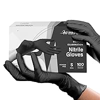 Vista 8 de FifthPulse Guantes médicos de nitrilo azul, pequeños, 100 unidades, guantes desechables sin látex de grado quirúrgico