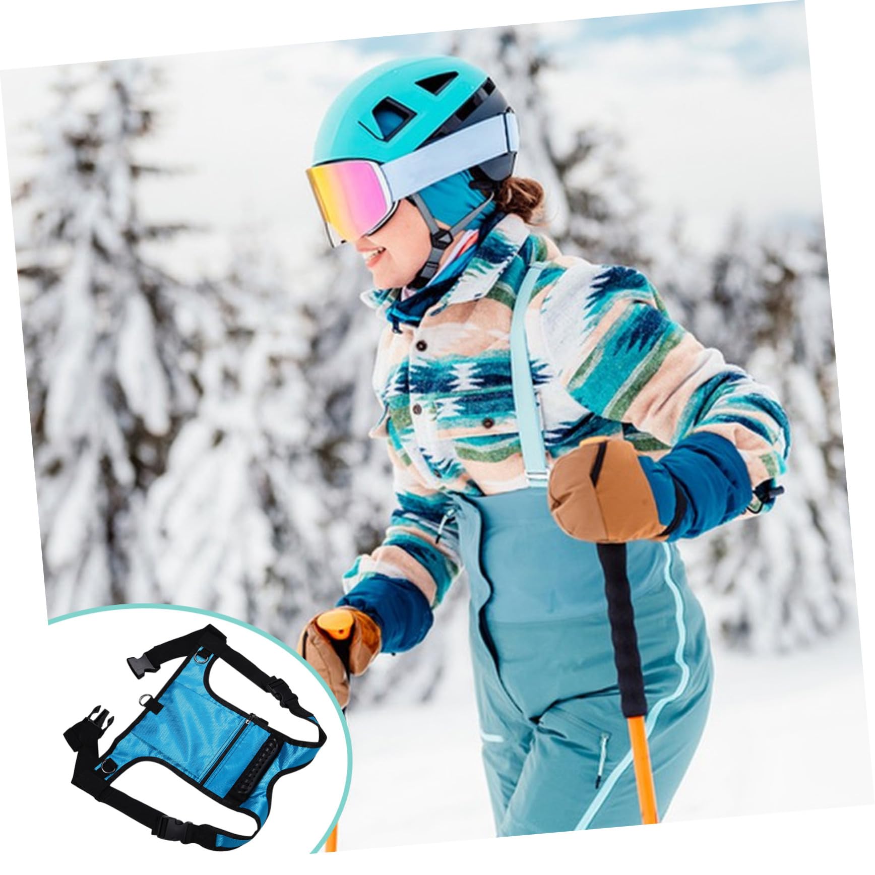MAGICLULU Imbracatura Regolabile per Allenamento Snowboard con Zaino Rete Traspirante Accessorio Sicurezza per Apprendimento e Controllo Velocità