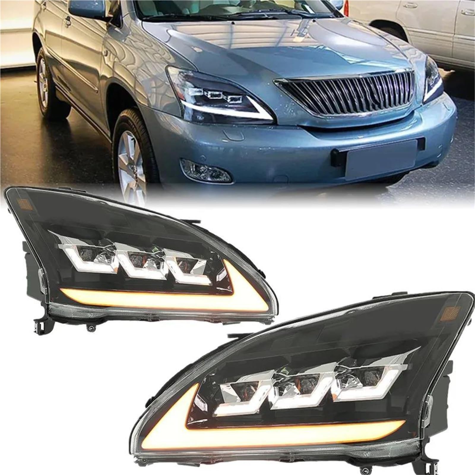 Migliora la sicurezza della guida notturna Anteriore DRL Luci Di Segnalazione Assemblaggio Auto Testa Della Lampada Accessori Per Lexus RX 2003 2004 2005 2006 2007 2008 RX350 RX300