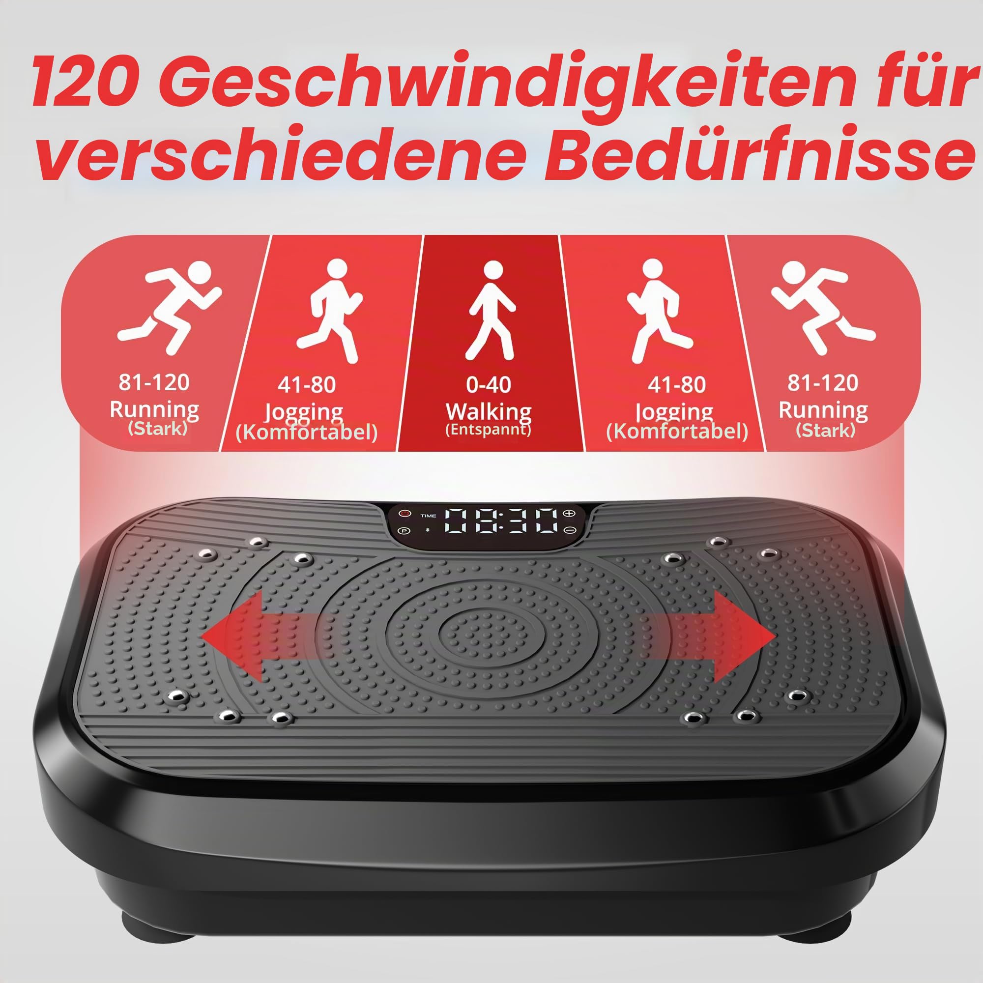 MOMODA 2026 Vibrationsplatte Trainingsgerät, 120 einstellbare Geschwindigkeitsstufen, Ganzkörper-Shaker für Gewichtsverlust & Fettverbrennung, Vibrations-Trainingsplattform für Frauen & Männer