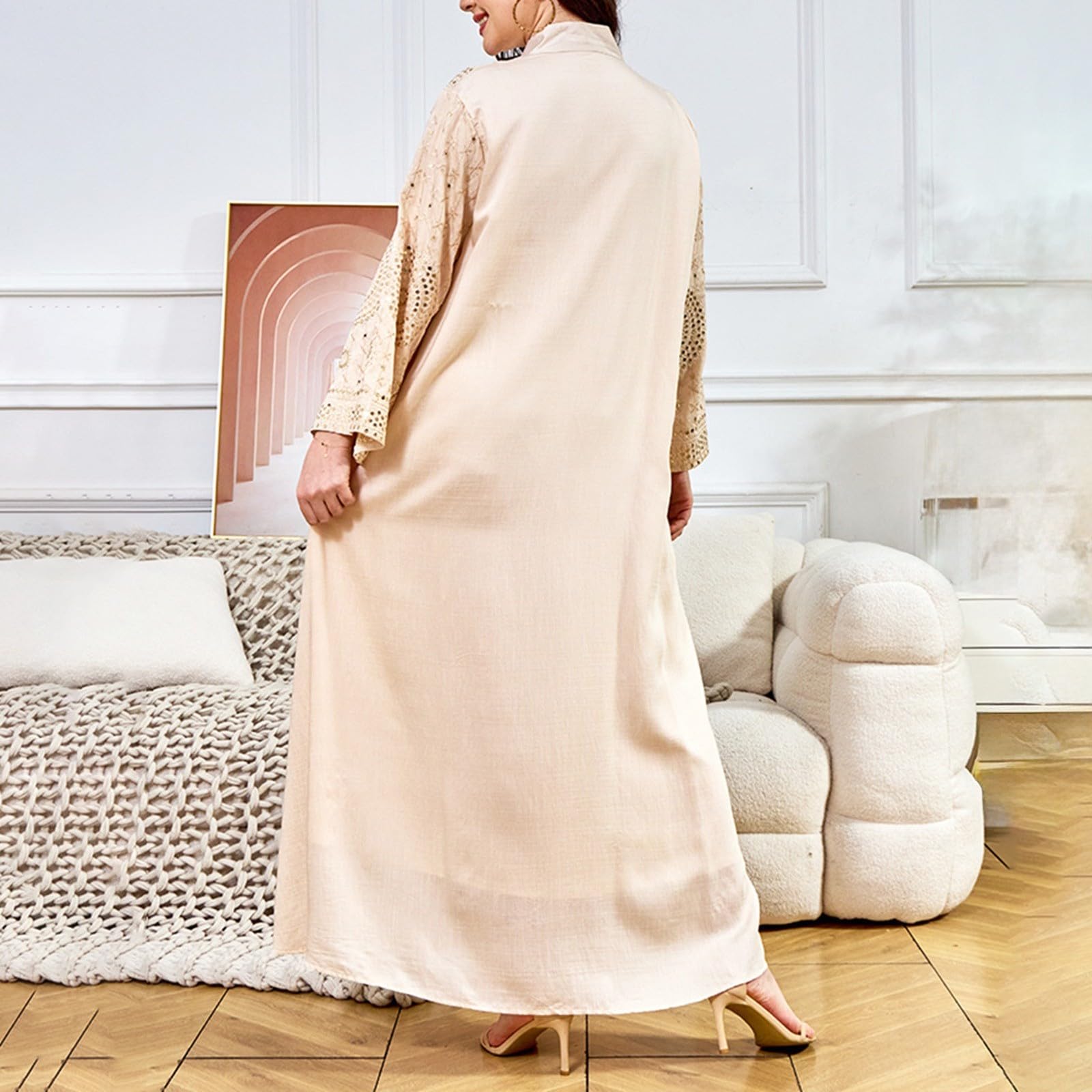 Generisch Abiti musulmani da donna a maniche lunghe islamiche turche abito casual casual casual marocchino abito da donna scollo a V abito da preghiera maxi abito da sera abiti da festa