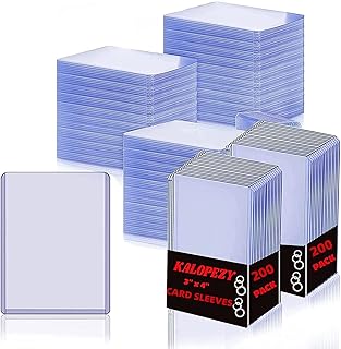 200 Pcs Card Sleeves Hard Plastic Card Sleeves 3 x 4 Inch Baseball Cards Protective Card Holder for Sports Cards Game Card Trading Card Sports Card