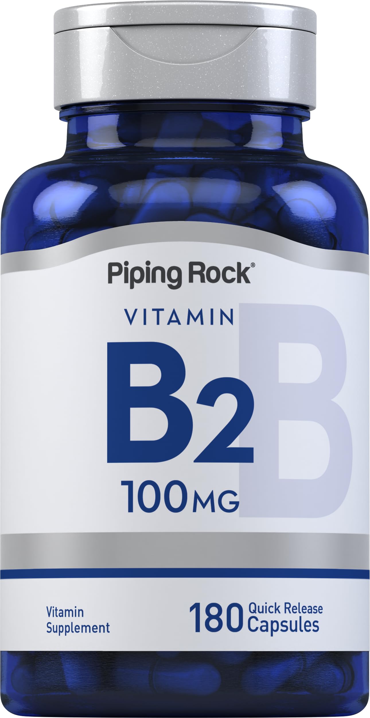 Piping Rock Vitamin B2 100mg | 180 Capsules | Riboflavin