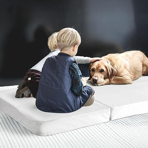 Miniatura 2 de Colchoneta para siesta para niños pequeños, colchón triple plegable con funda suave impermeable lavable, 23 x 52 x 3 pulgadas