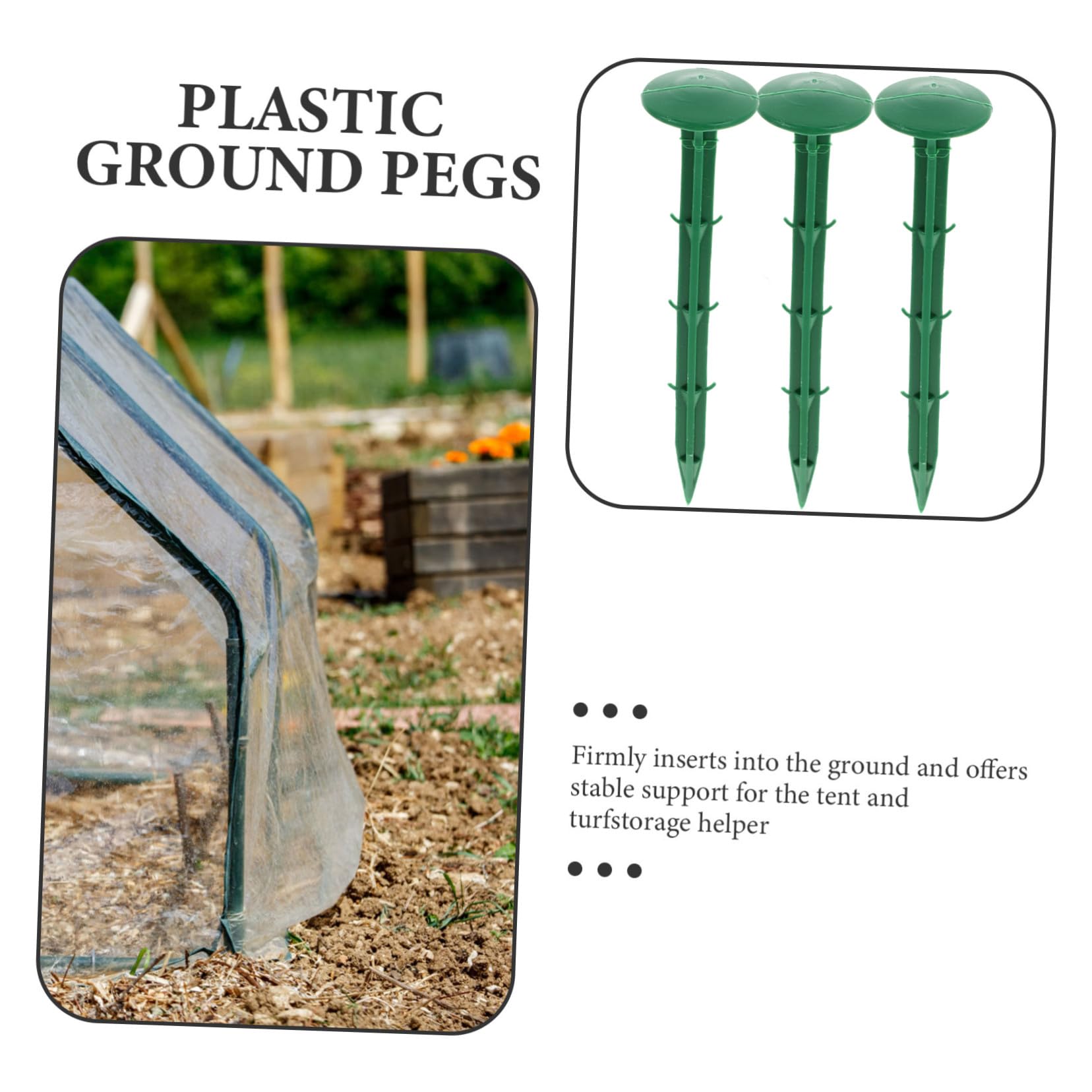 Piquets de Sol en Plastique Verts 100 Pièces à Barbes pour Jardin