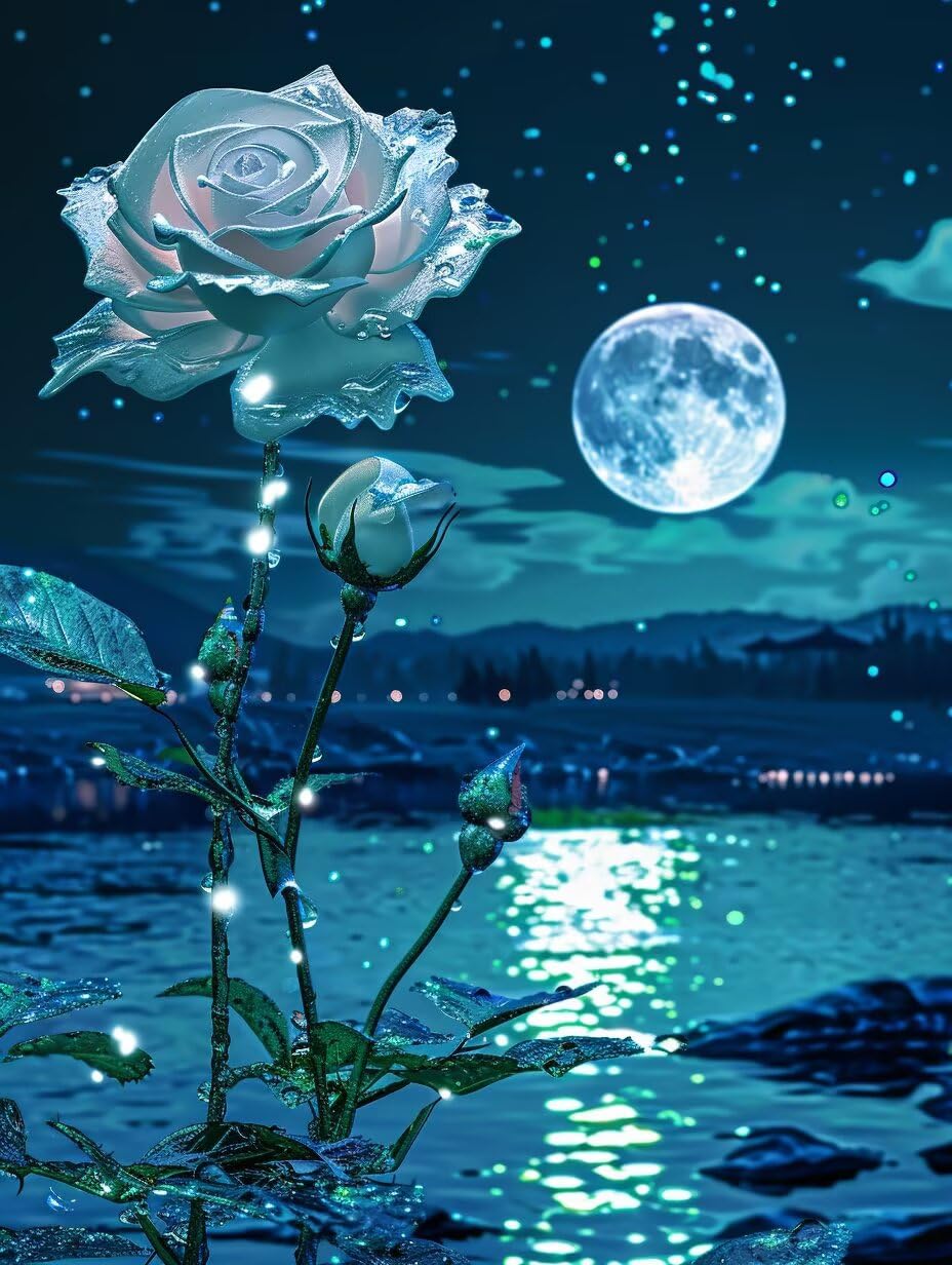 Luna Diamond Painting Adulti 60x80cm, 5D Diamond Painting Kit M-2548 | Fiore DIY Disegni con Perline da Attaccare, Kit Pittura Adulti, Diamantini Crystal Art, Decorazioni Casa Regalo Donna