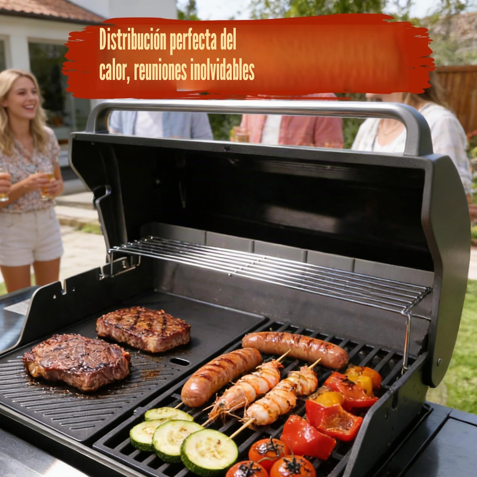 Denmay Plancha de hierro fundido 7637 para Weber Spirit I II E210 E220 S210 S220 (con botones frontales), placa de repuesto (200), 1 unidad