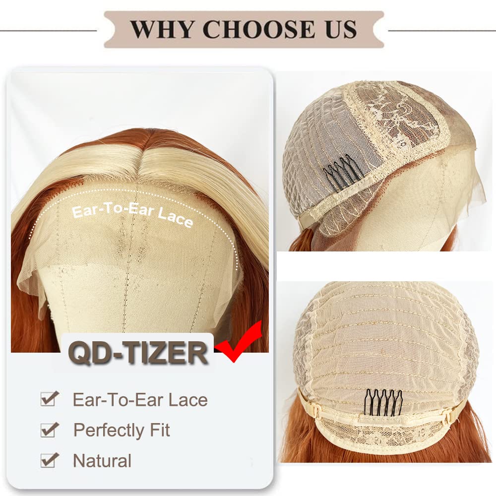 ウィッグ咖啡毒 Amazon.com : QD-Tizer Ginger Orange Wig with Blonde Highlights