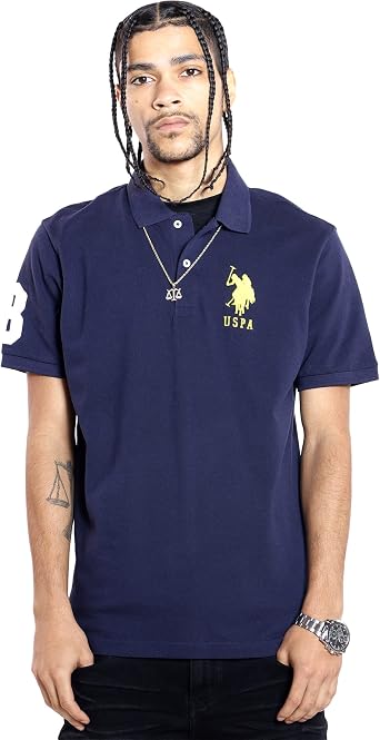 U.S. Polo Assn. Men's Solid Pique Polo Shirt - Blue - XL