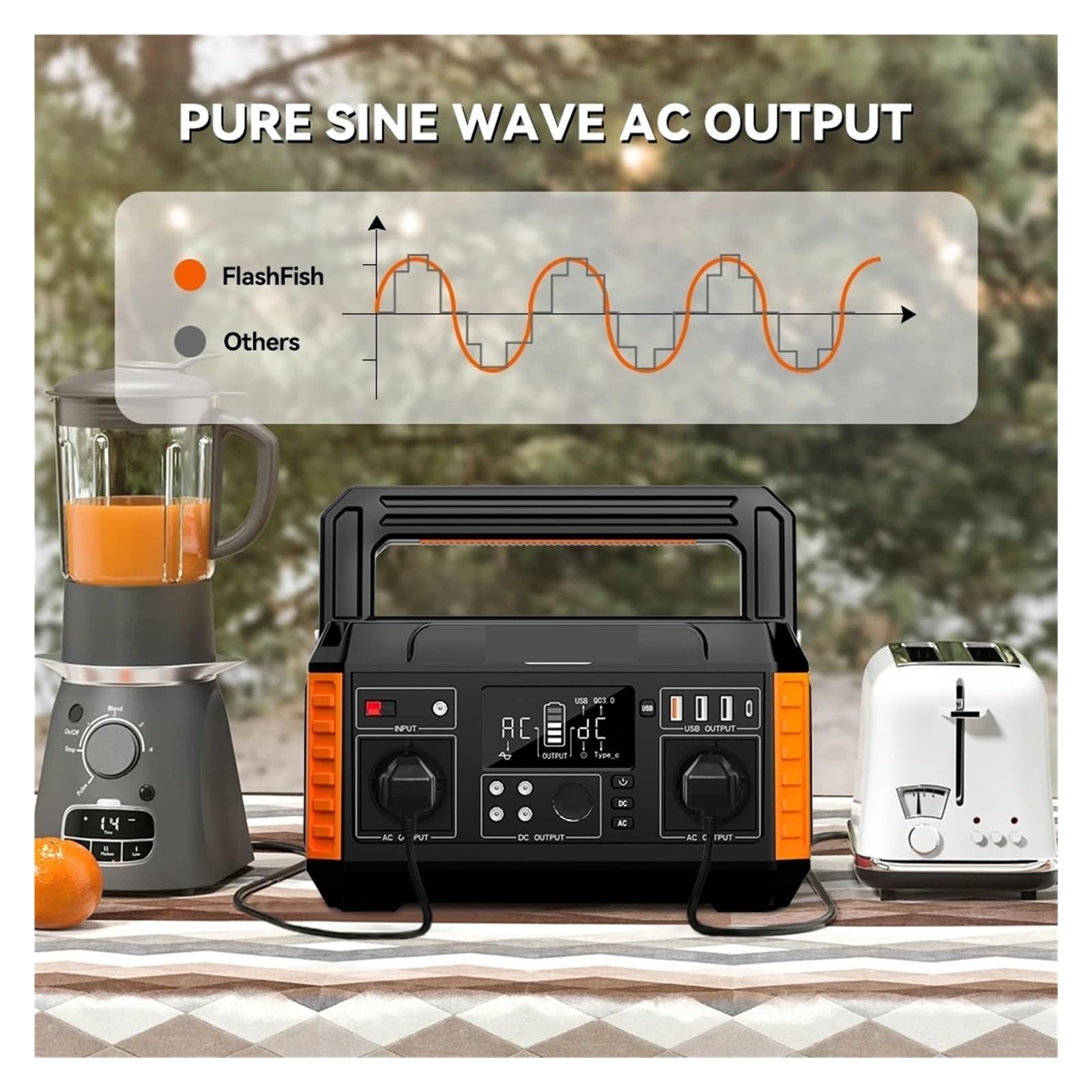 Générateur Solaire Portable 560W, Onde Sinusoïdale Pure 230V, Prises AC, 520wh, Batteries Au Lithium For Panneau Recharge Ultra Rapide