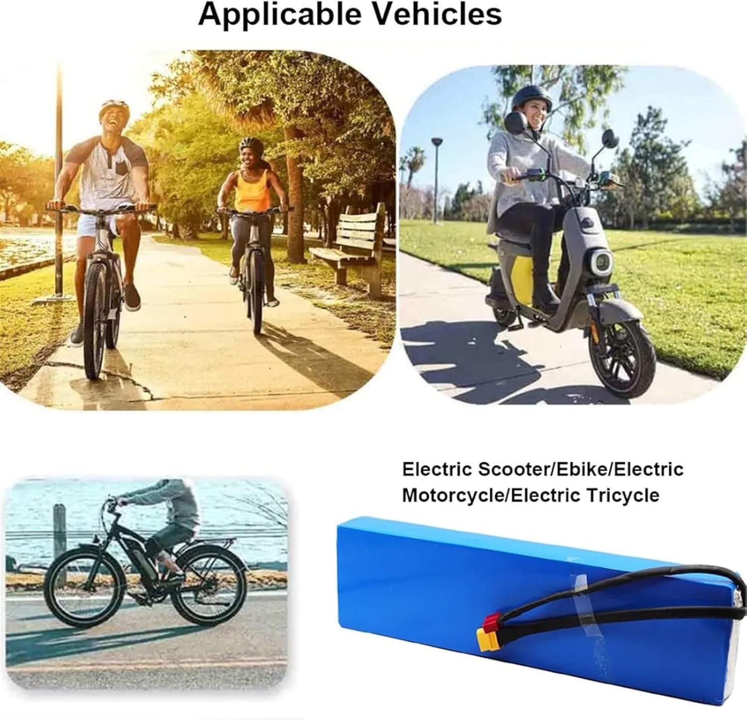 36V 15Ah Batteria per Bici elettrica,10S3P li-ion Battery Built in 15a BMS with Charger Impermeabile PVC for 500W Electric Scooter Bicycle [Classe di efficienza energetica A] 36V 15Ah