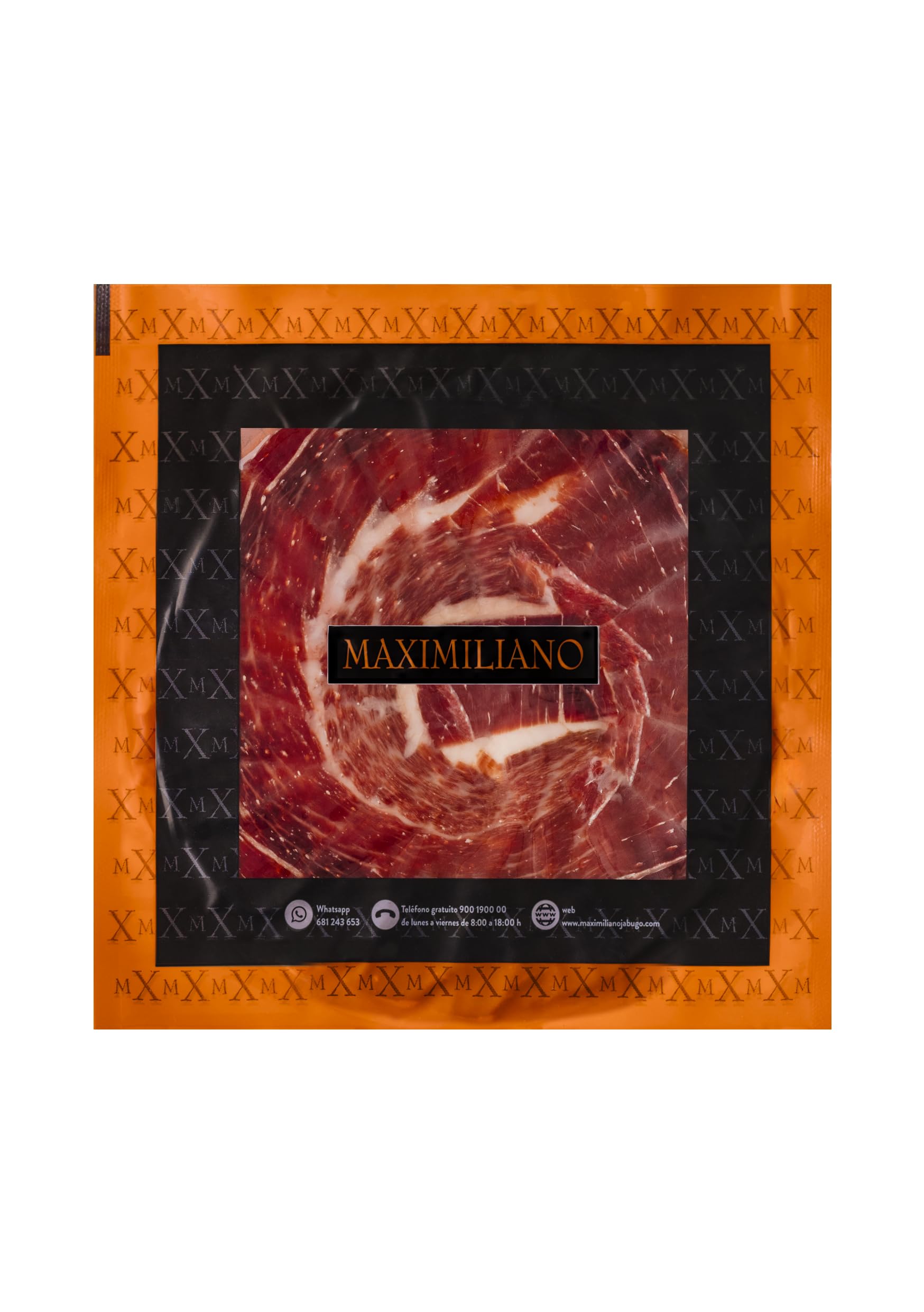 Maximiliano Jabugo - Jamón de Cebo de Campo 100% Ibérico | Estuche 80gr Loncheado a Mano a Cuchillo | Criado en Libertad | Curación Lenta +30 Meses | Certificado