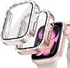 Goton 2-Pack Bling Case for Apple Watch Series 1110 Screen Protector 42mm, Women Glitter Diamond Rhinestone Bumper Face Cover for iWatch Accessories 42 mm