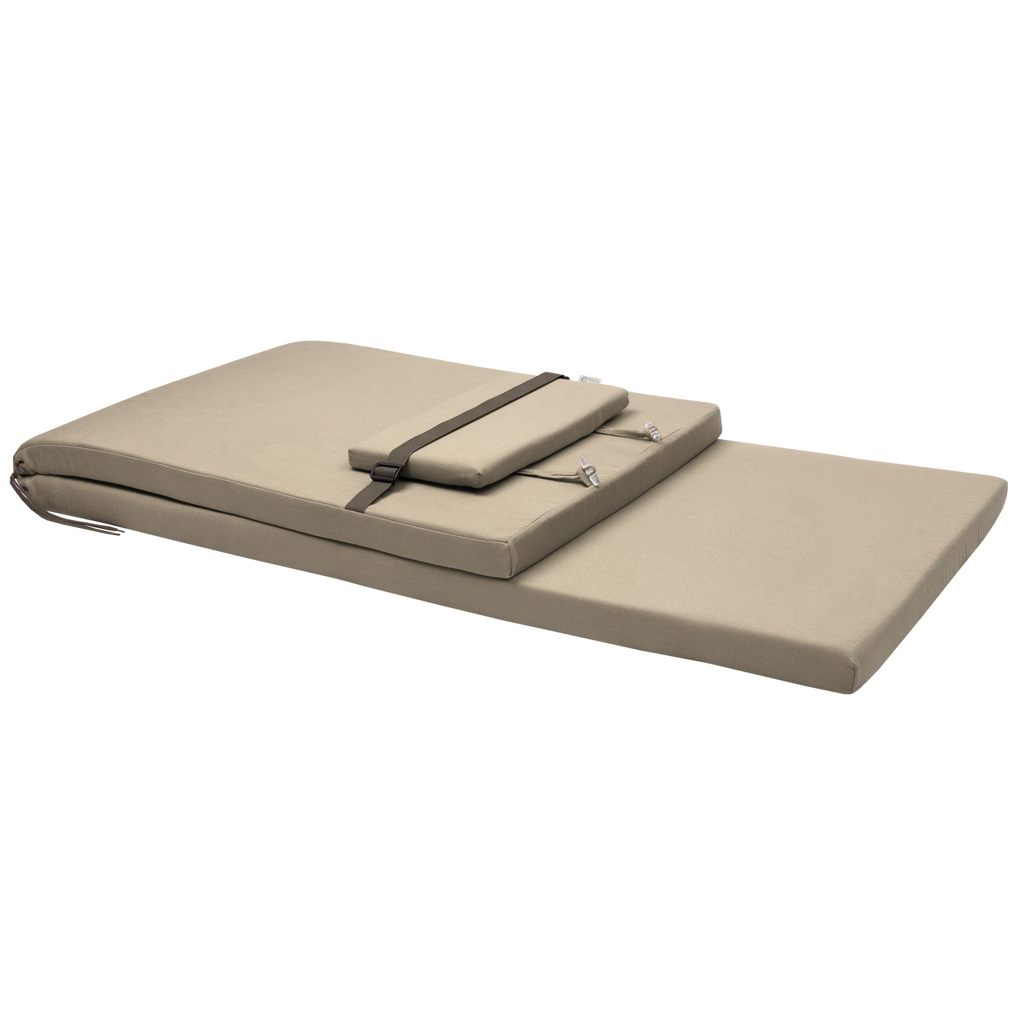 Beautissu Lot de 2 Coussin Bain de Soleil 200x60x5cm Loft RL – Résistance UV Matelas Transat Exterieur Coussin Chaise Longue avec Fermeture Éclair – Nature