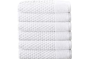 Great Bay Home 100% Cotton White Waffle Bath Towels: The Ultimate in Comfort and Absorbency