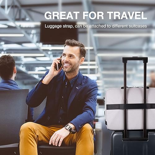 Miniatura 5 de Bolsa para laptop, BAGSMART Maletín para laptop de 15.6 pulgadas para hombres y mujeres, Maletín para trabajo y viajes de negocios, gris, 15.6