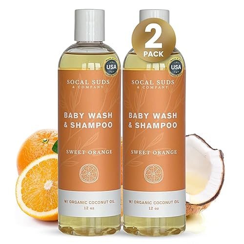 Miniatura 12 de SoCal Suds & Company Champú y gel corporal para bebé, gel orgánico 2 en 1, jabón suave de Castilla con aceites infundidos con vitaminas y botánicos,