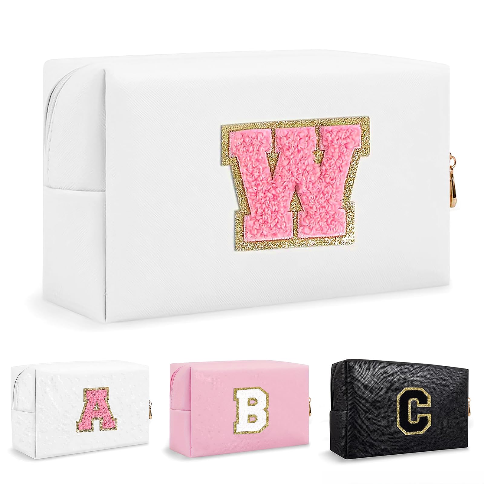 Bolsa de Maquillaje, Bolsa de Cosméticos Impermeable de Viaje, PU Cuero, Neceser de Baño, Bolsa De Aseo Y Almacenamiento para Mujer,Cosas Preppy para niñas Adolescentes (Letra A-Z) — view 125