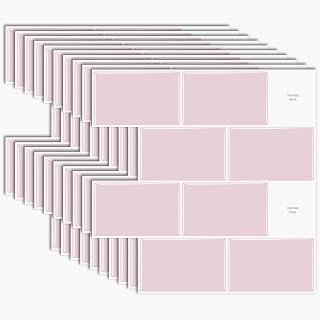 HEITICUP 10-Sheet Peel and Stick Tiles Backsplash, 12"x12", 3D Subway Tiles, Self Adhesive Backsplash Stickers, 3D Wall Tiles for Kitchen, Bathroom, Fireplace, Bedroom, Pink