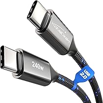 KabelDirekt – Cavo USB-C per Ricarica Rapida, Connettori Metallici + Design Intrecciato in Nylon, USB 2.0 – 2x 1 m (Ricarica Telefoni, Computer Portatili fino a 240W, Cavo di Ricarica, Dati)