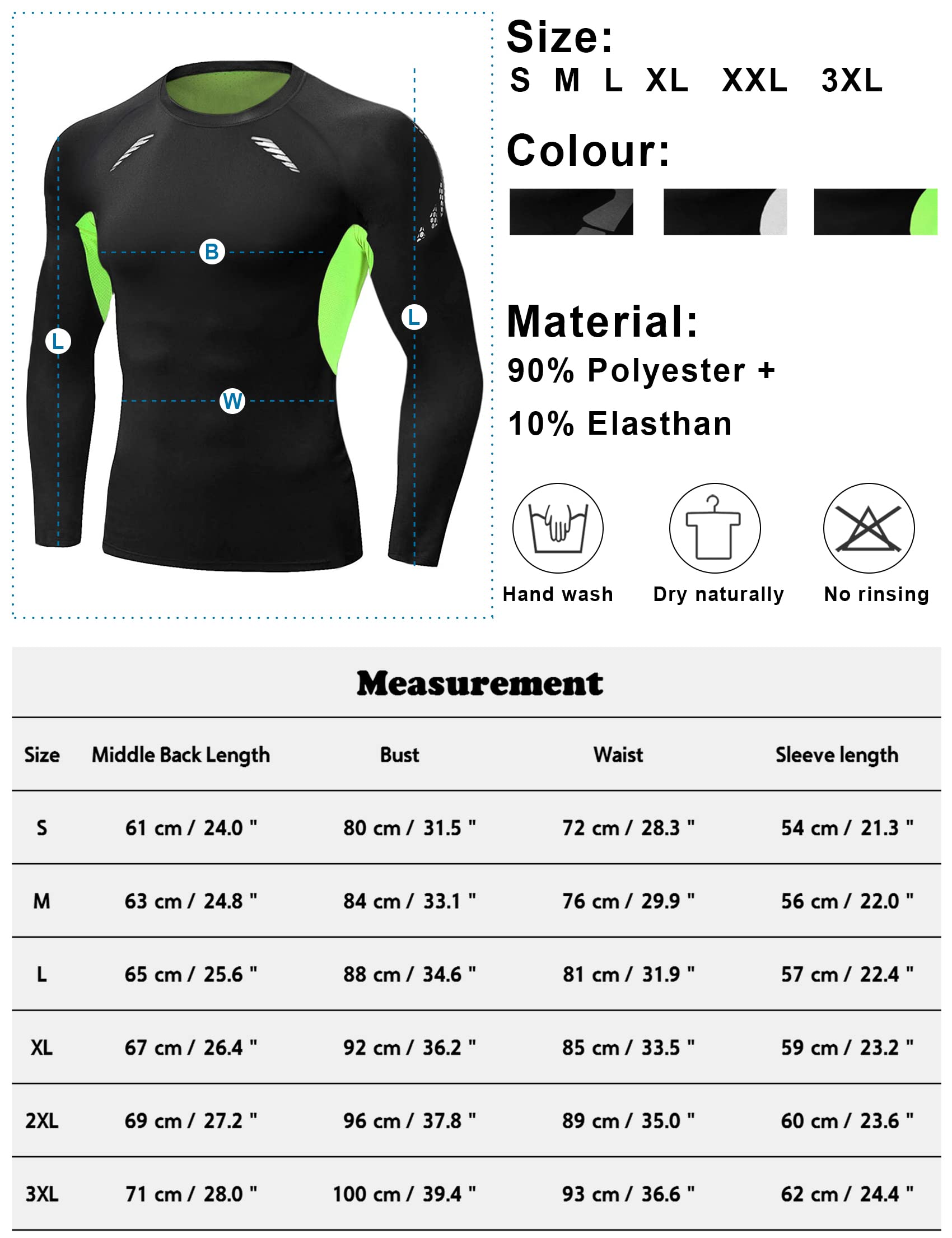Terecey Haut de Compression Homme Manches Longues pour Running et Fitness | Tissu Respirant et Extensible, Séchage Rapide, Effet Seconde Peau, Liberté de Mouvement, Gym, Football et Cyclisme