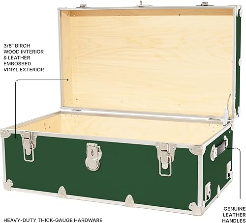 Miniatura 41 de Rhino Trunk & Case Baúl grande de vinilo en relieve de cuero, reposapiés de campamento de verano, baúl de almacenamiento para dormitorio