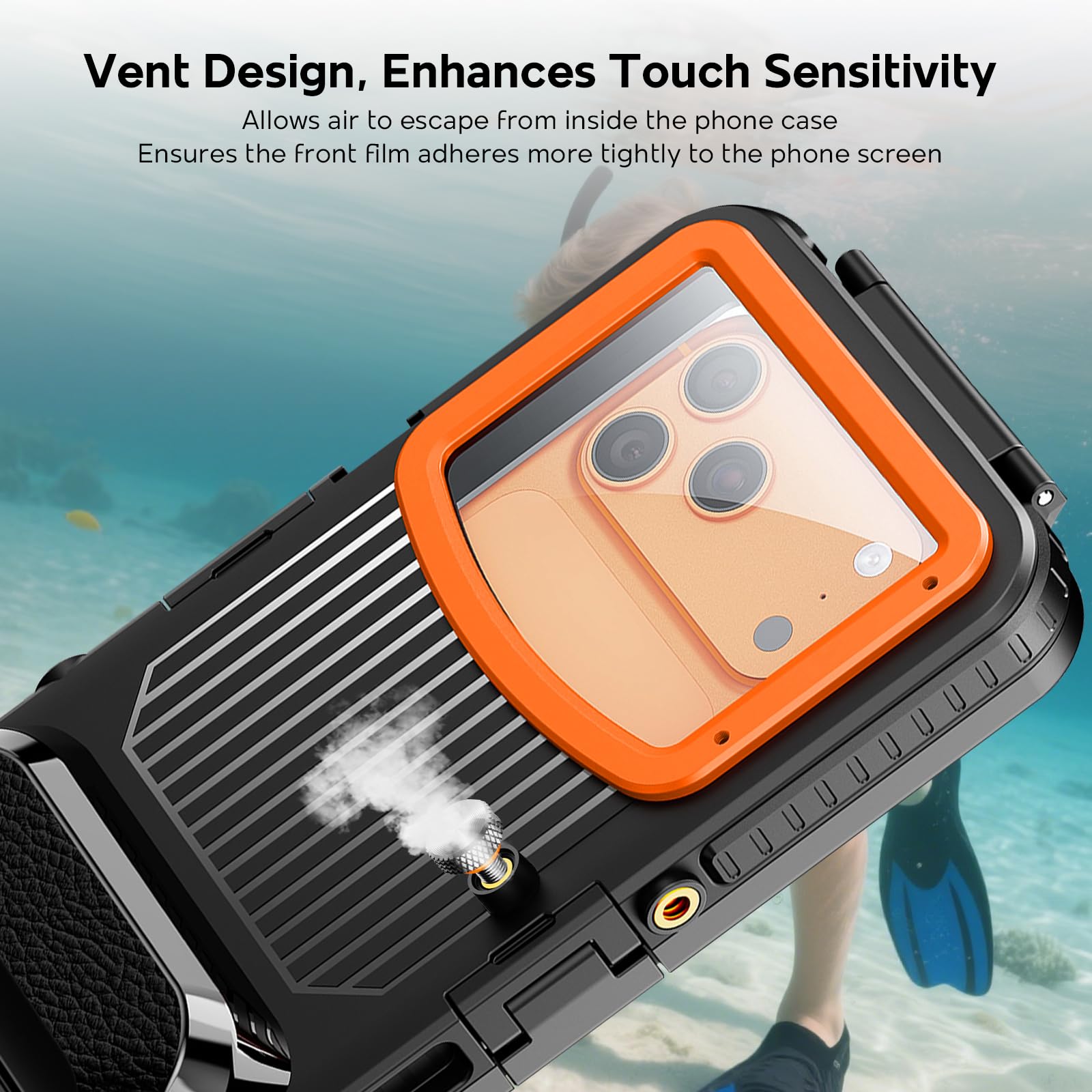 BDIG Custodia subacquea Compatibile con iPhone 17/17 Air/17 Pro/17 Pro Max/16/16 Plus/16 Pro/16 Pro Max/15/14, IP68, custodia impermeabile per Immersioni snorkeling, surf, foto e video [15m/50ft]