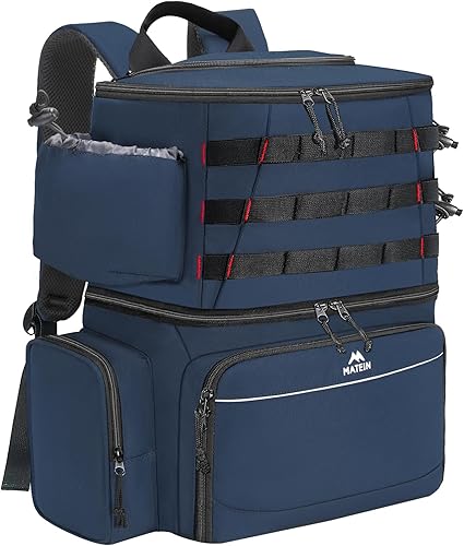 Miniatura 14 de MATEIN Mochila para Pesca, Bolsa de Equipo de Pesca Resistente al Agua con Soportes para Caña de Pescar y Enfriador, Regalos de Equipo para Hombres
