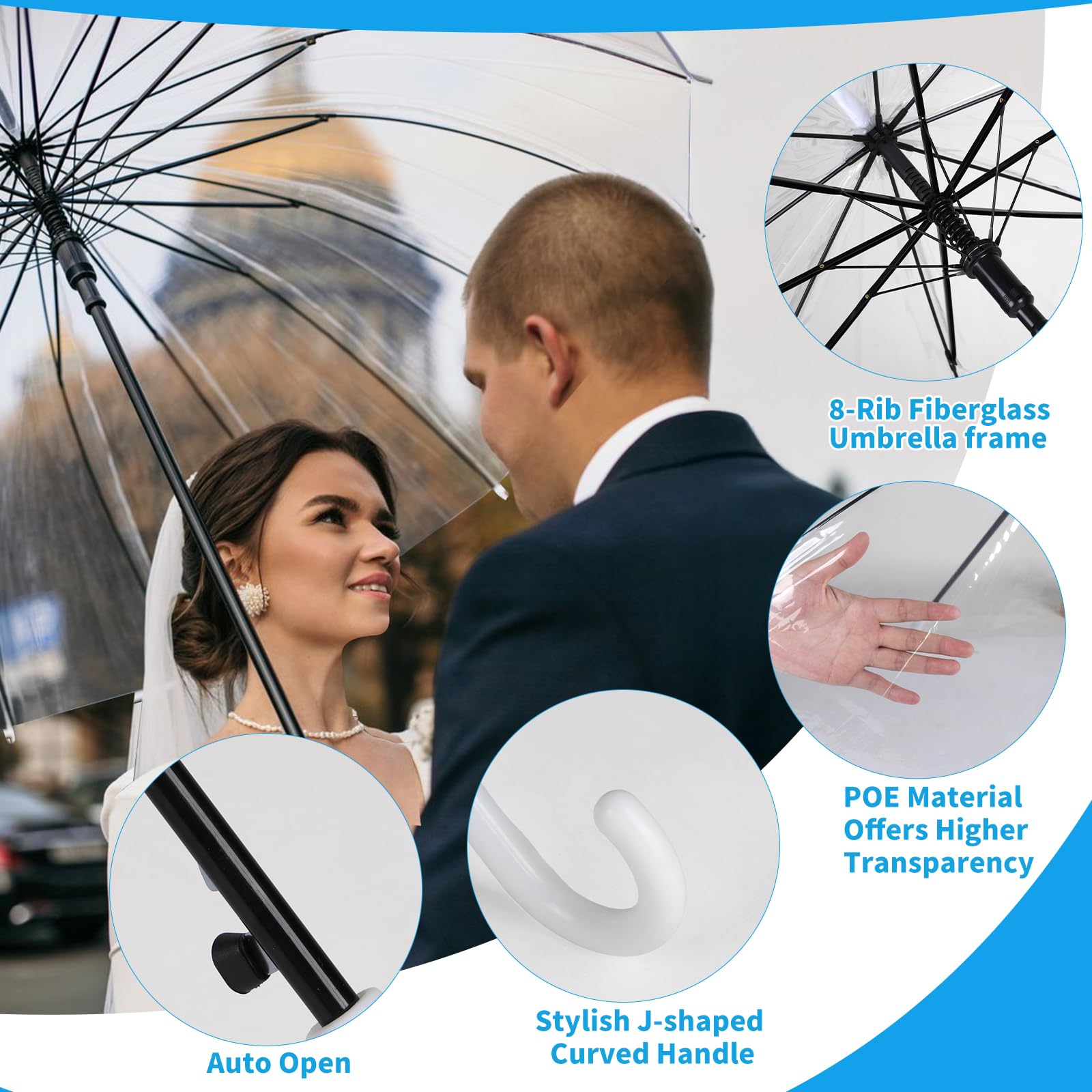 SWAWIS Parasol przezroczysty