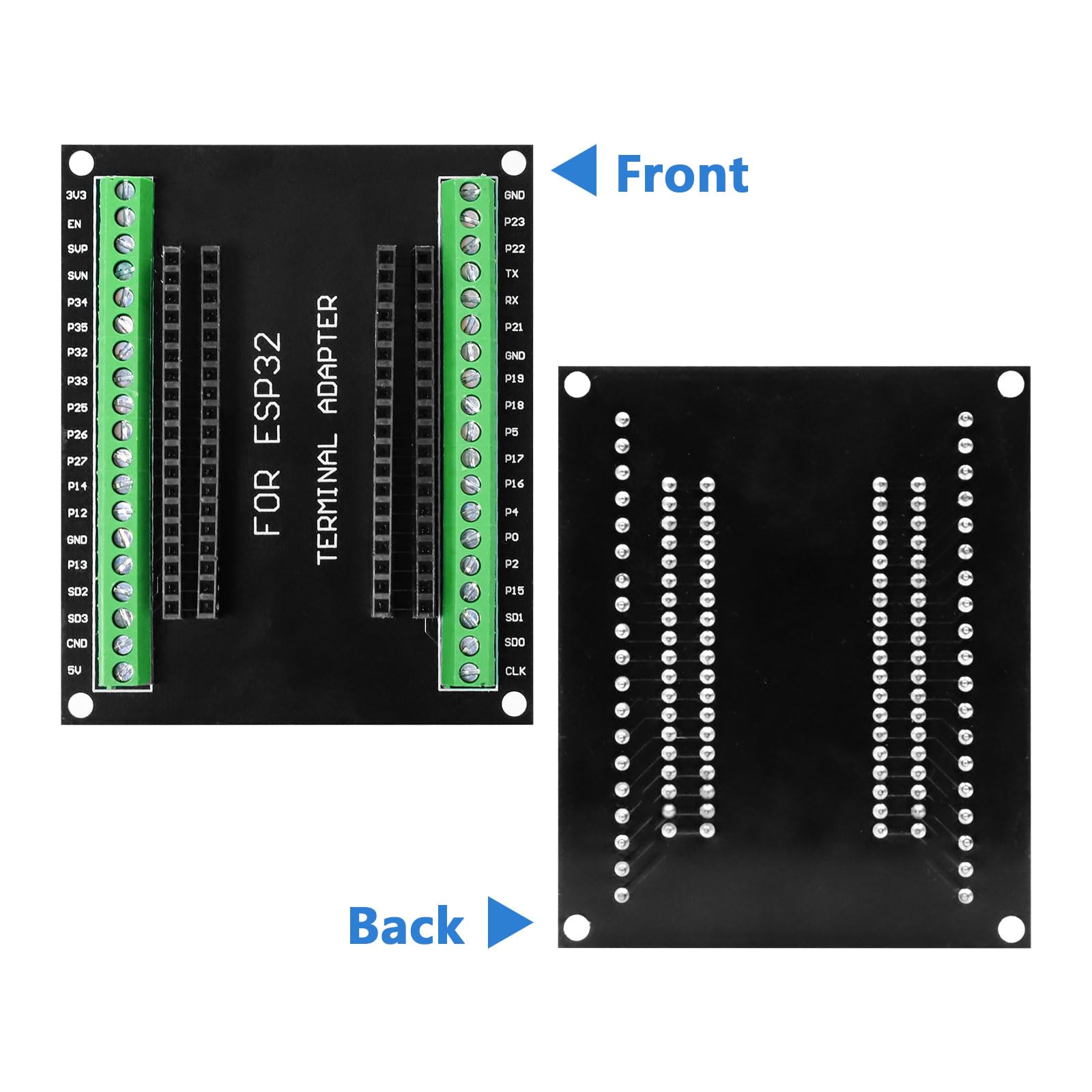 APKLVSR 3er-Set ESP32 Breakout Board 38PIN – GPIO 1 Auf 2 Erweiterung, Steck- Und Schraubklemmen, Für ESP32-Entwicklungsboards Ohne Montagelöcher, Für DIY & Smart Home