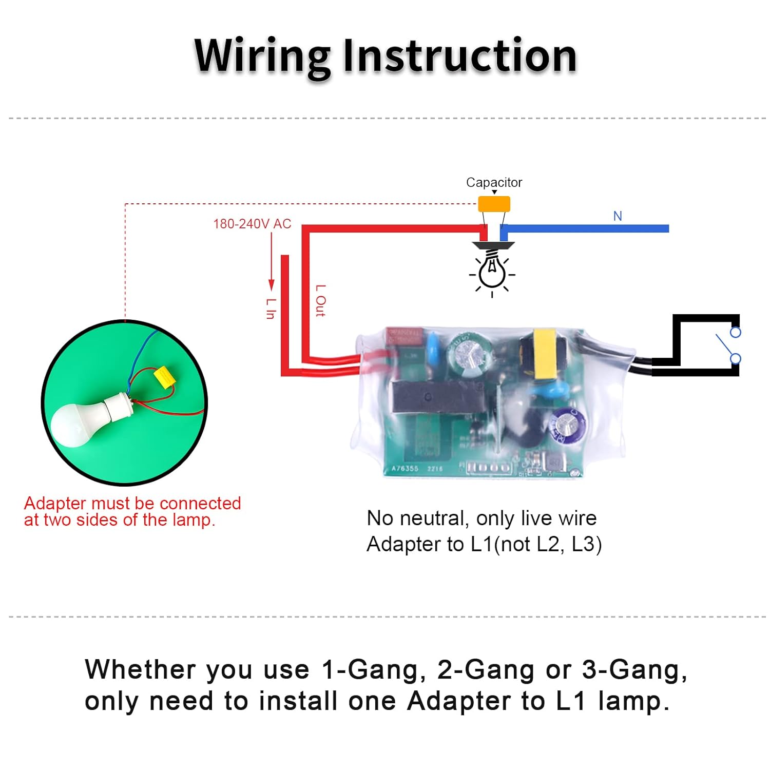 Dimensions of the CNBINGO Smart Switch Module: 47mm length, 35mm width, 20mm height.
